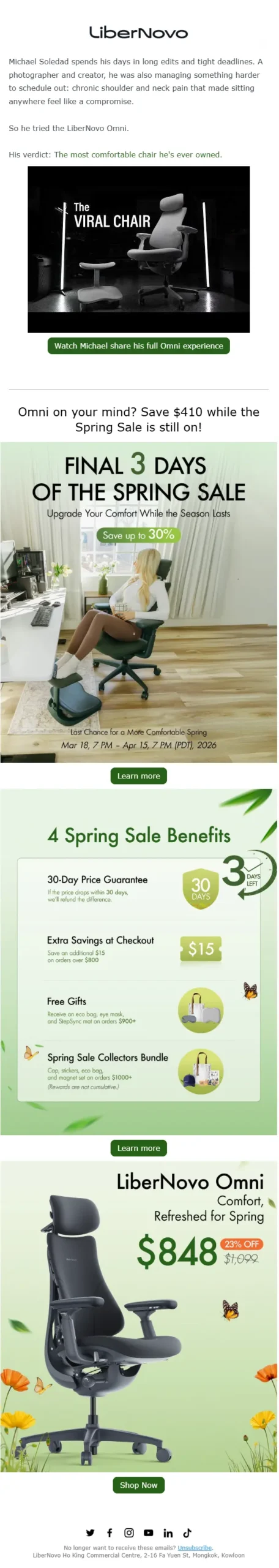 LiberNovo — seasonal sale email design